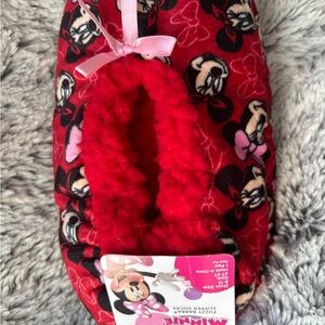 Disney Minnie Mouse Red and Pink Slipper Socks